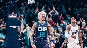 Here's a scene from the Charlotte Hornets' winning game against the Sacramento Kings on Dec. 11, 2021.