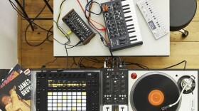 Ceiling view of record studio