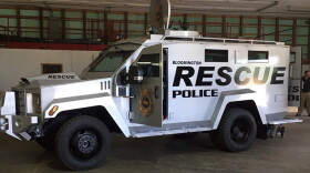 The Bloomington Police Department's Lenco Bearcat, purchased in 2018. (WFIU News File Photo)