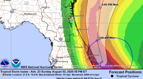 The National Hurricane Center forecasts a high probability of tropical storm force winds -- sustained winds of at least 39 mph -- along the coast of of Brevard County.