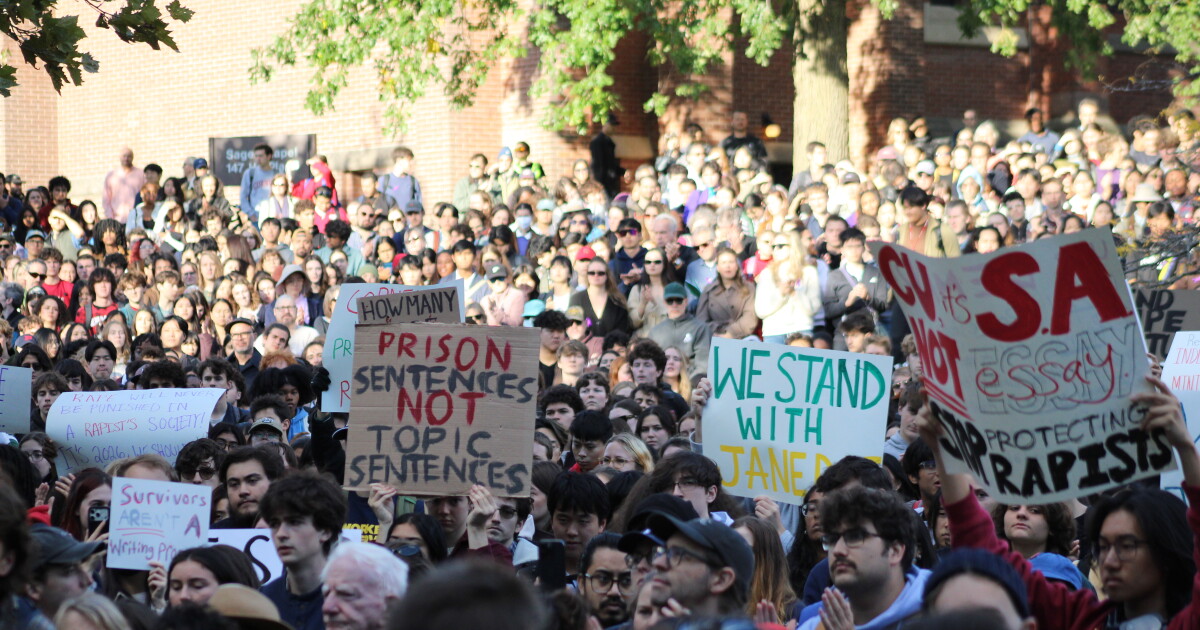 Large crowd gathers on Cornell University campus to protest school’s ...
