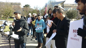 Hector Vaca of Action NC speaks at a press conference by Latin American and African American leaders Friday at the Government Center. 