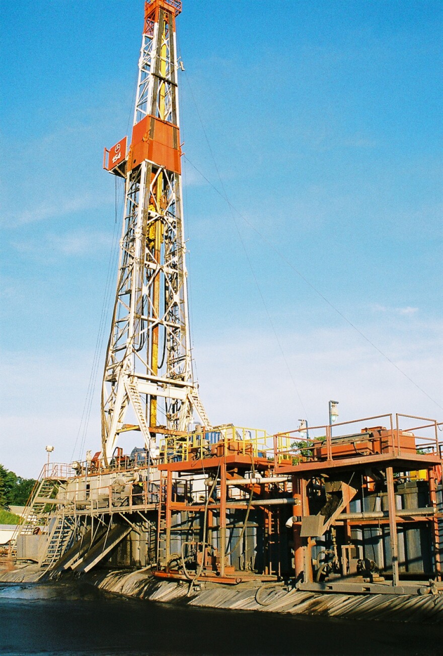Natural gas drilling site in PA; August 2009