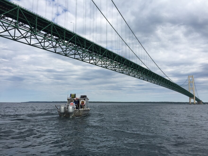 work being done under Mackinac bridge