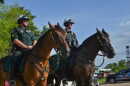 Two Sarasota County Sheriff's deputies on horseback.