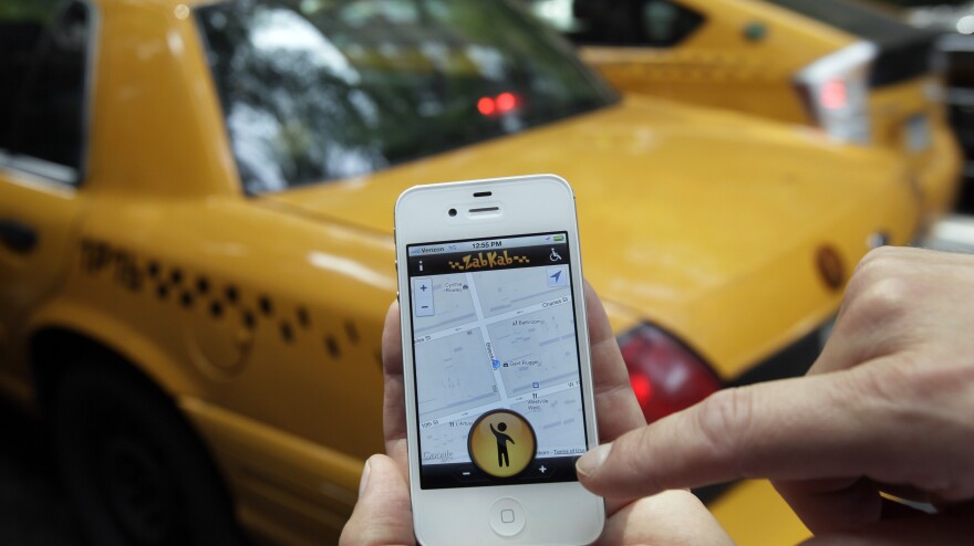 New York City rules will soon permit yellow cab drivers to accept rides through smartphone apps.