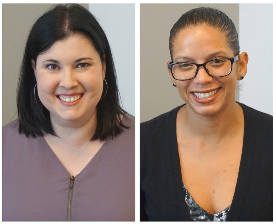 From left, Jessica Meyers and Poli Rijos joined Monday's talk show.