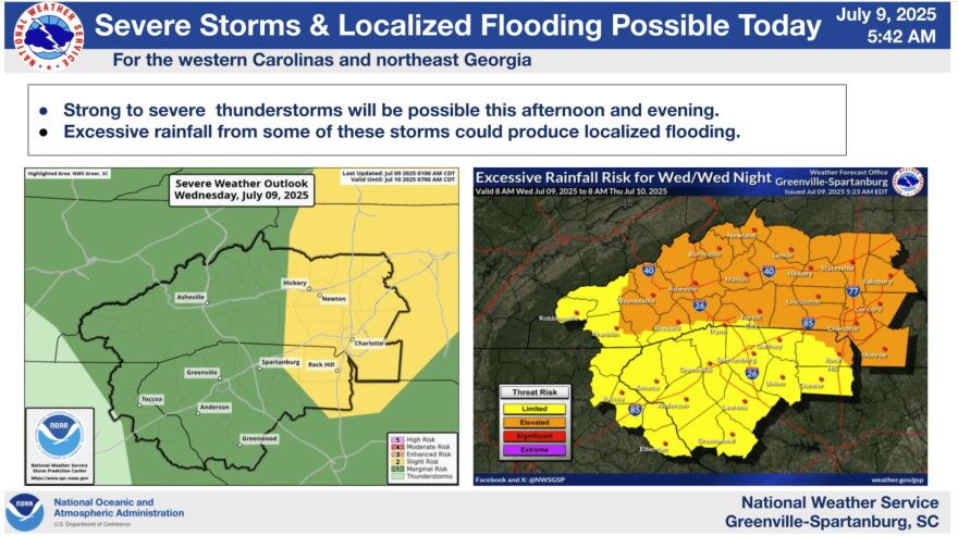 National Weather Service forecast for July 9, 2025.