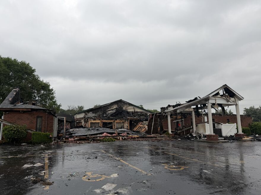 An early Monday morning fire caused the Cherry Creek Church of Christ roof to cave in.