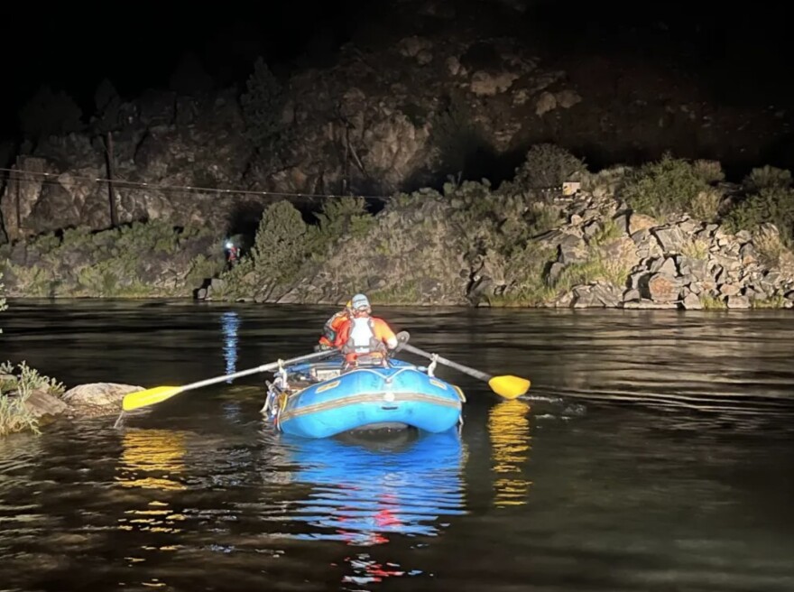 Hammond paddled a raft across the Arkansas River to rescue stranded boaters in Browns Canyon. Their boat flipped in Zoom Flume rapid.