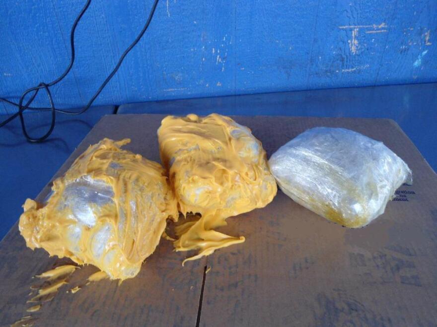 The 7 pounds of methamphetamine found this week in cans of food.