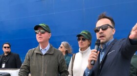 U.S. Senator Adam Schiff of California (left) taking a tour of the Port of Hueneme Wednesday.