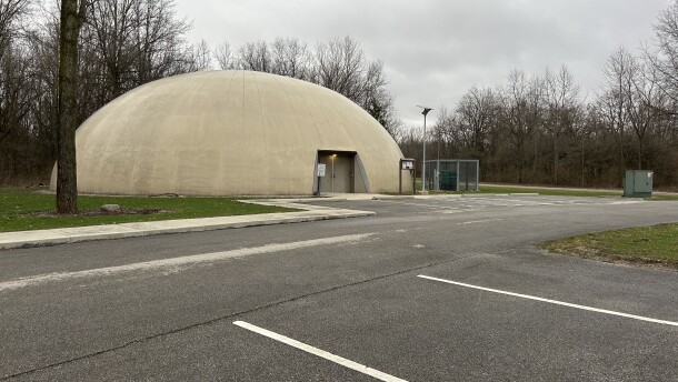 A tornado shelter sits in Delaware State Park in Ohio.