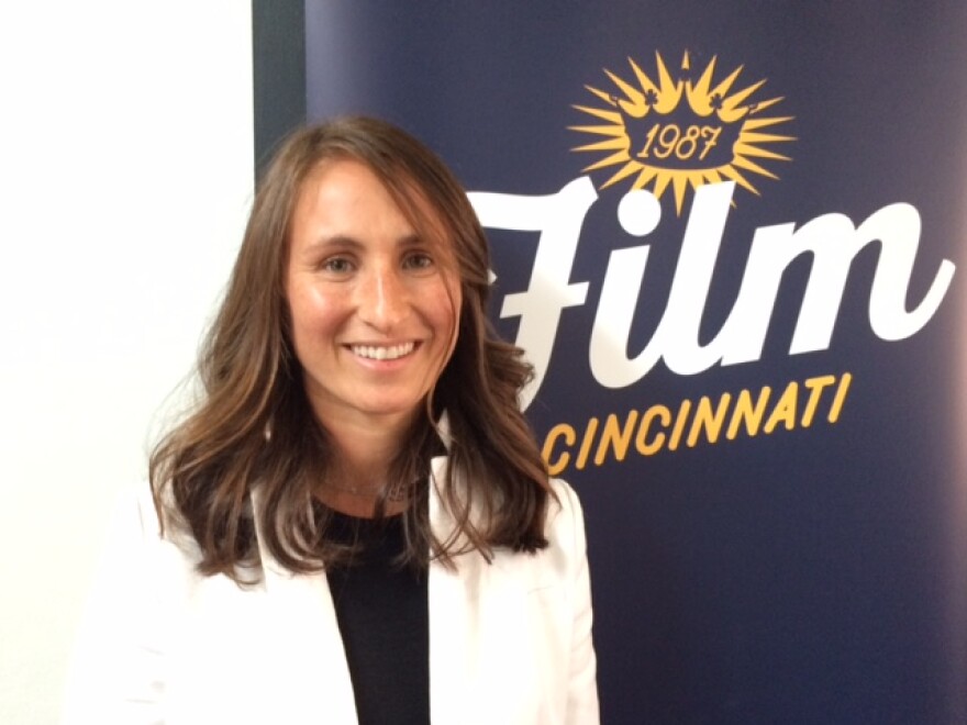 Producer Johanna Byer at the Film Cincinnati press conference announcing the 'Point Blank' movie production. 