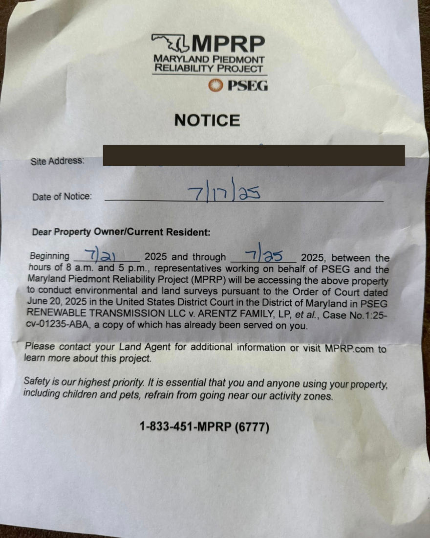 A 24-hour notice from PSEG