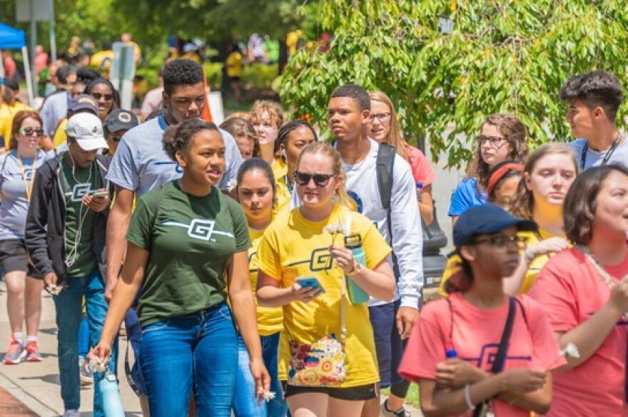 Students on campus at UNC Greensboro, the most racially diverse campus in the UNC system. 