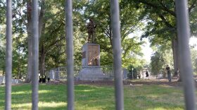 Confederate statue Silent Sam on the campus of the University of Chapel Hill