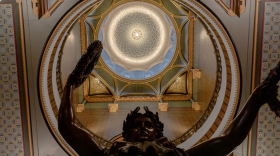 The "Genius of Connecticut" statue on the first floor of the State Capitol.