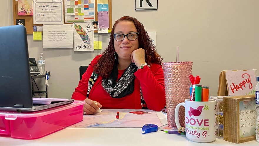 Kristy Shene believes that in order to reduce the stigma surrounding addiction, people need to hear the stories of people with lived experiences and have open and honest conversations. Shene is a peer recovery coach at Dove Recovery House for Women in Indianapolis.