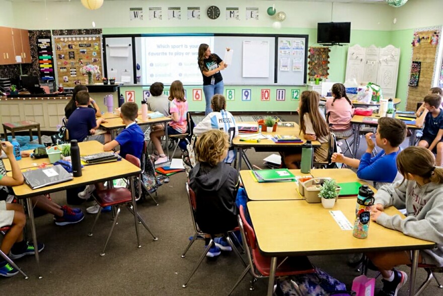 Students in class for the first day of school in Okaloosa County.