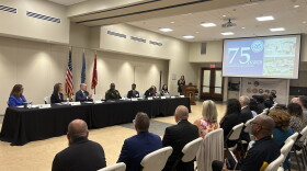 Rep. Sarah McBride, Sen. Chris Coons and Sen. Lisa Blunt Rochester attended the Veterans Summit Monday.