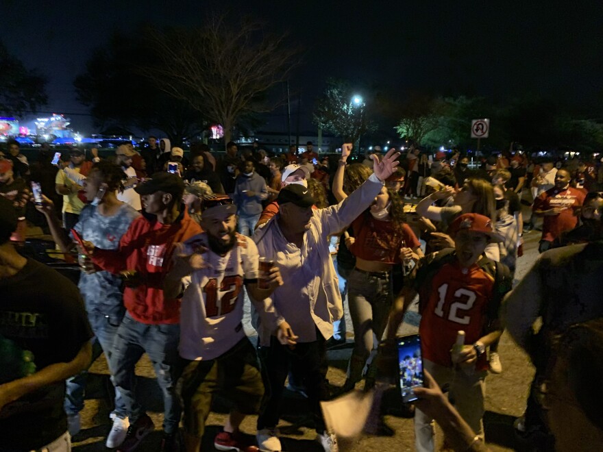 Fans celebrate.