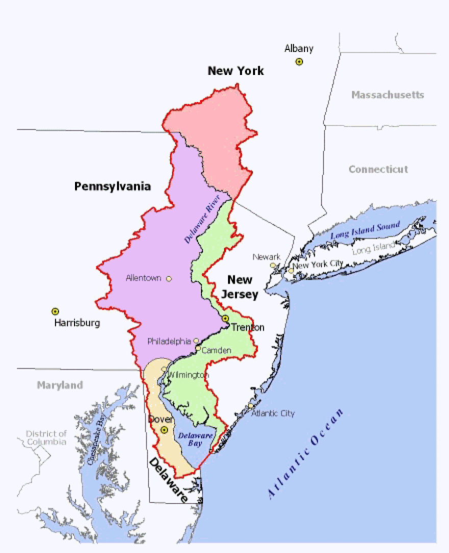 Map of Delaware River Basin