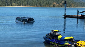 Lincoln County Sheriff's deputies rescued a man who'd become trapped in his vehicle after crashing into Alsea Bay Thursday.