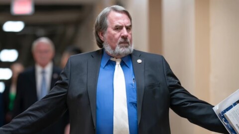FILE: Rep. Doug LaMalfa, R-Calif., a member of the House Agriculture Committee, arrives for a closed-door meeting with Speaker of the House Kevin McCarthy, R-Calif., and fellow Republicans, at the Capitol in Washington, June 13, 2023.