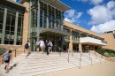 Students walk past the Memorial Student Center on the Texas A&M University campus in College Station on Nov. 13, 2025