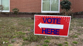 "Vote Here" sign