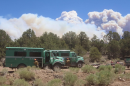 Firefighters battle the Cottonwood Fire in Fishlake National Forest in Beaver County, Utah, in June 2026.
