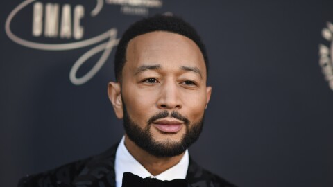 John Legend arrives at the Black Music Action Coalition Gala on Thursday, Sept. 18, 2025, at The Beverly Hilton in Beverly Hills, Calif.