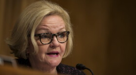 Sen. Claire McCaskill (D-MO) during a Senate Homeland Security Committee hearing in April. (Zach Gibson/Getty Images)
