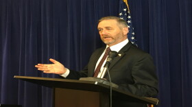 Attorney General Dave Yost outlines his proposals on PBMs at a press conference in his office.