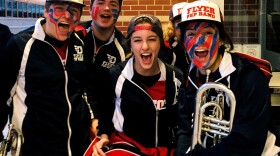 The Flyer Pep Band outside of Friday's basketball game. The Flyers' victory brings their win streak to 18 straight games and puts them in position to earn a top seed in the NCAA Men's Division I Basketball Tournament.