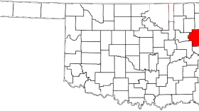 Cherokee County is colored red