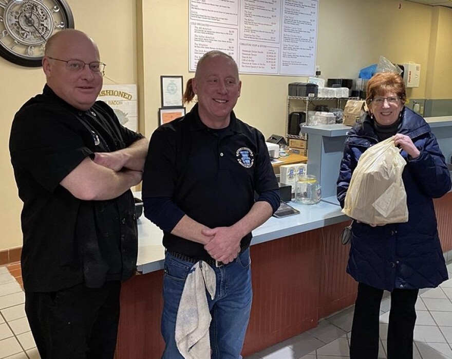 Mayor Kathy Sheehan recently seen picking up take-out at the Cobblestone Lunch Shoppe