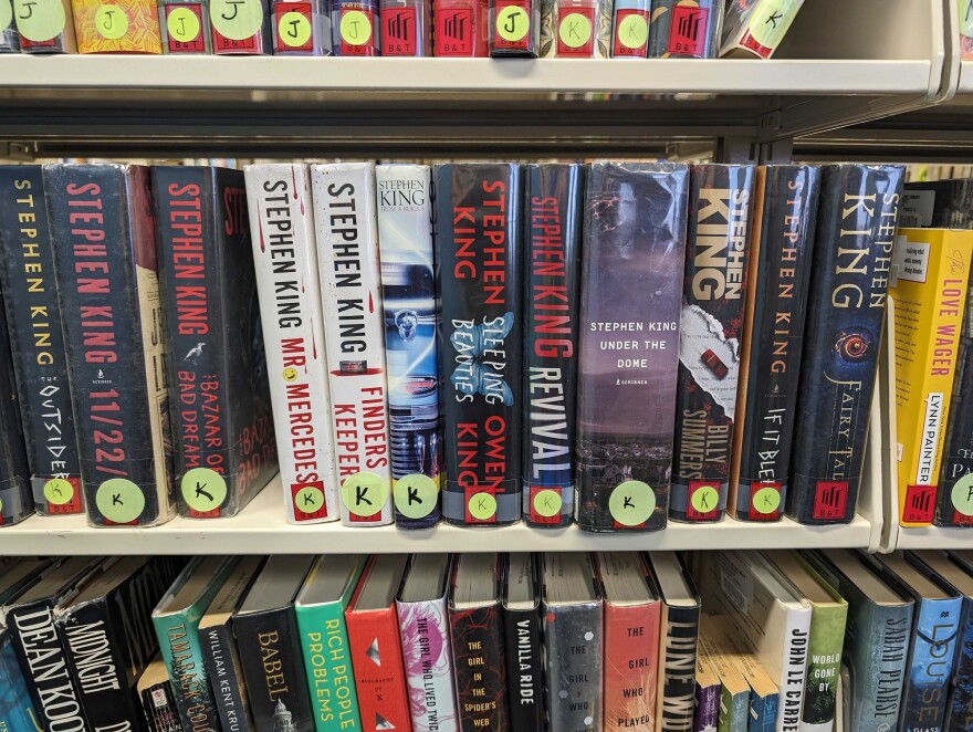 A row of books written by Stephen King