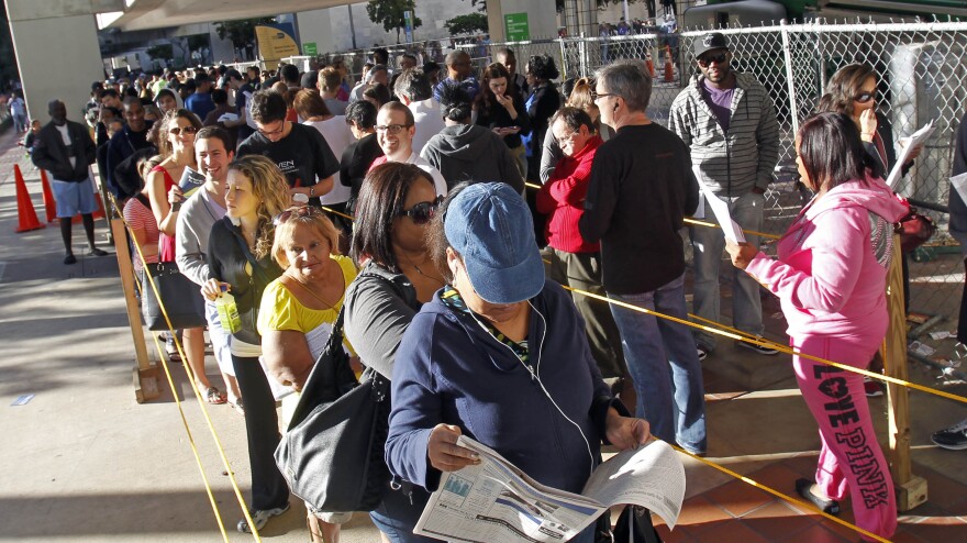 South Floridians stood in long lines Sunday during the last day of early voting in Miami.