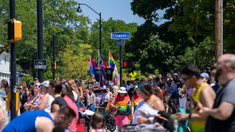 Thousands gather for the Pride parade and festival in Rochester on Saturday, July 19, 2025.