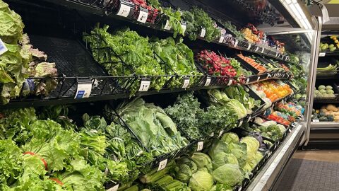 Vegetables and lettuces at a grocery store in Michigan. Michigan health officials say lettuces and salad greens are emerging as a likely source in the nationwide cyclosporiasis outbreak, which has sickened hundreds of people across 31 states.