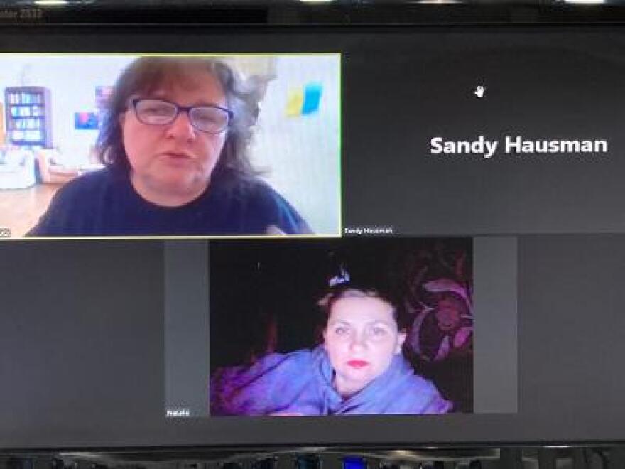 Inna Golovaha-Hicks (L) founded SELO to provide conversational opportunities for teachers in Ukraine.