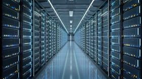 View of a Server room data center - 3d rendering