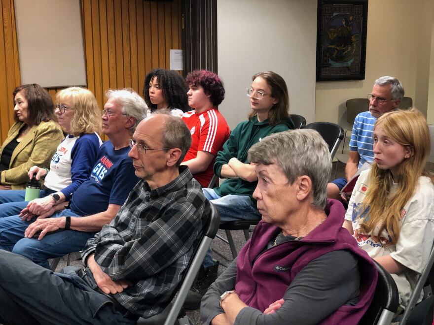 Corning town hall attendees included college students from SUNY Corning Community College.