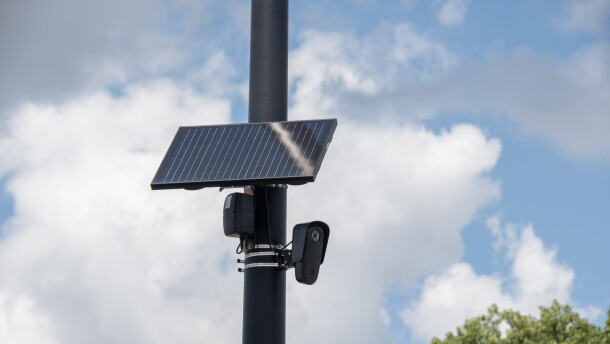 A Flock camera keeps watch over the traffic on Goshen Road in Fort Wayne on Aug. 27, 2026.