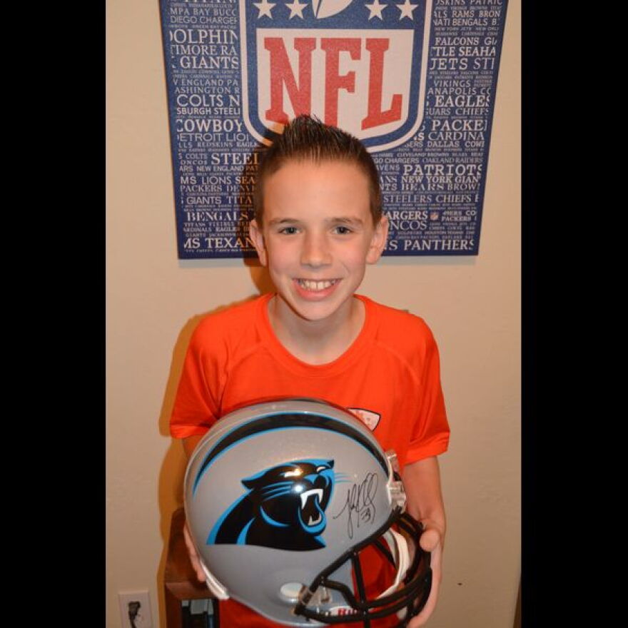 Panthers’ owner sends handwritten note to boy who wrote every NFL team. Photo courtesy of Heather Pope.