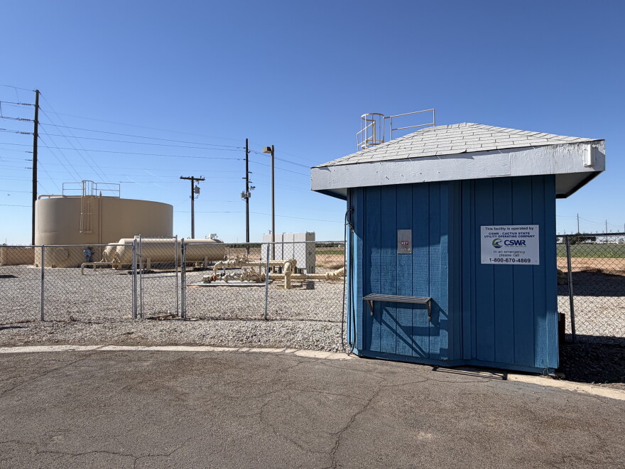 These are the water tanks and a kiosk for potable water for residents in the Tierra Mesa Estates neighborhood in east Yuma.