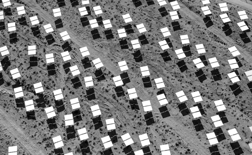 Installed heliostats. June 2012.