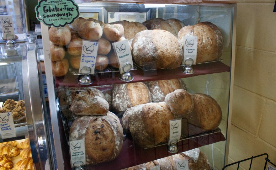 A display of sourdough loaves at Vine Sourdough Bakery in Gainesville, Fla., Friday, May 29, 2026.
